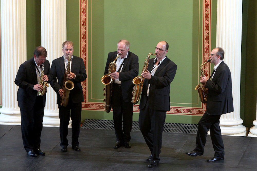 Das Quintessence Saxophon Quintett begeisterte in der Aula der Universität,