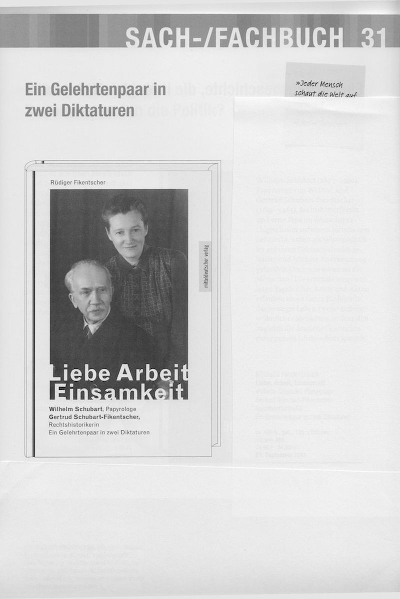 Das Buch von Rüdiger Fikentscher wird am 8. Okotber in der ULB vorgestellt.