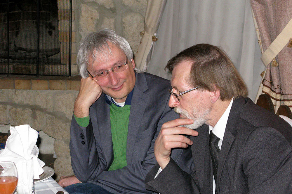 Die Historiker Patrick Wagner und Sergej Allenov im Gespräch.
