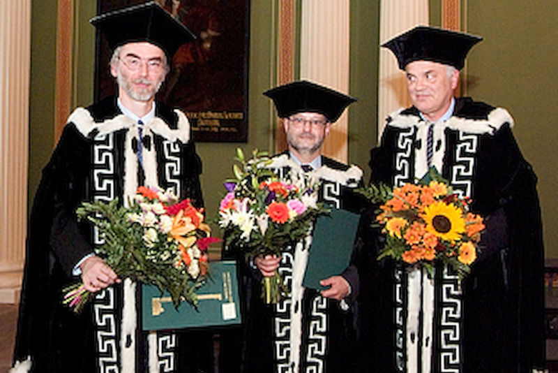 Von links: Die Prorektoren Joachim Ulrich, Christoph Weiser und Bernd Six