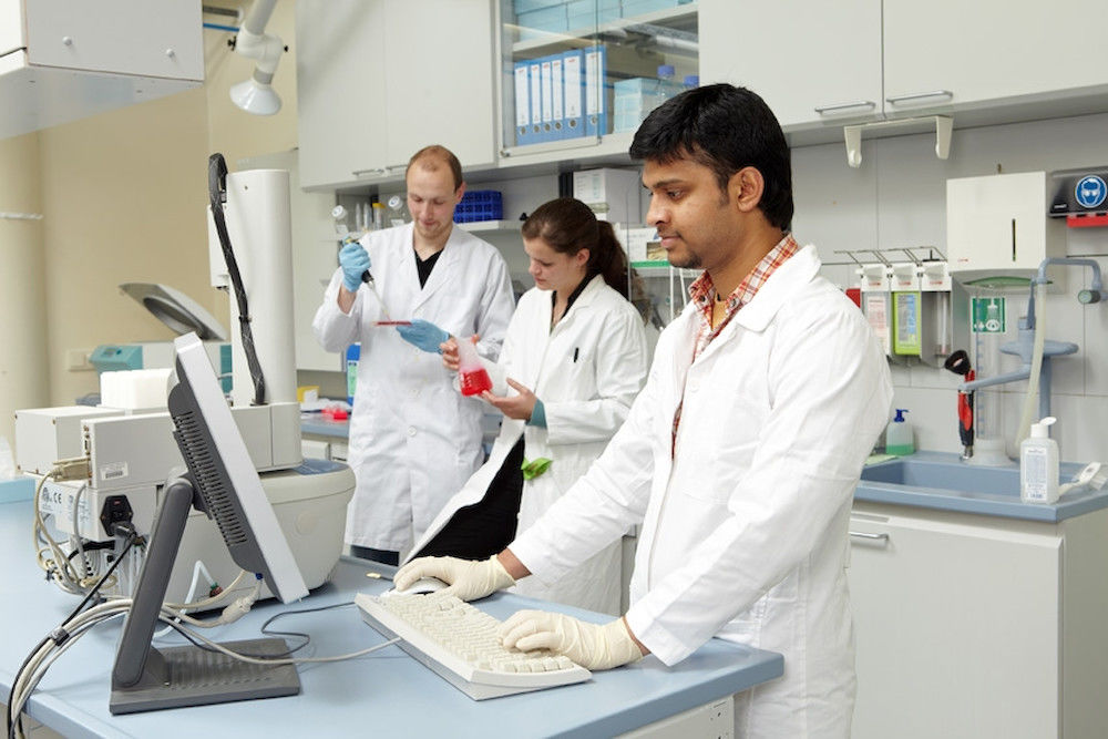 Das erste Gründerteam – Studierende und Wissenschaftler aus dem Bereich der Biowissenschaften an der MLU –  ist bereits in das Labor im Bio-Zentrum eingezogen. Das Team etabliert innovative Methoden für präklinische Untersuchungen.