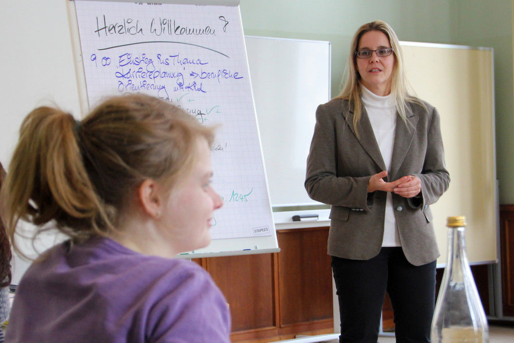 "Alles ist möglich. Man muss es nur durchsetzen", sagt Bianca Siever, Leiterin des Wokrshops für Studierende mit Kind.