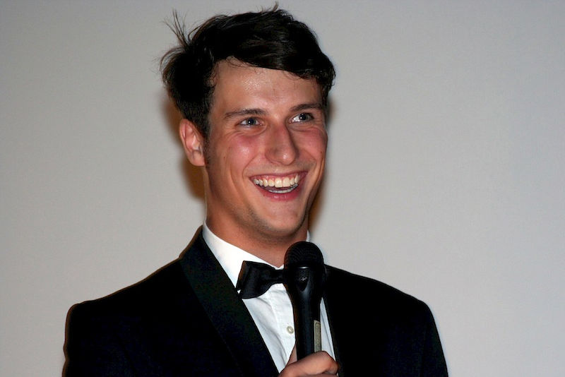 Der Filmemacher und angehende Jurist Vinzenz Sacher bei der Erstaufführung in Chemnitz.