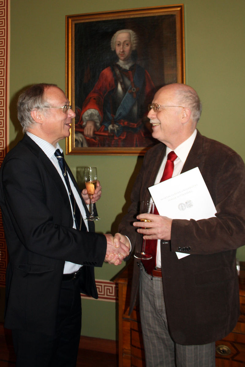 Rektor Sträter trifft Alt-Rektor Diepenbrock.