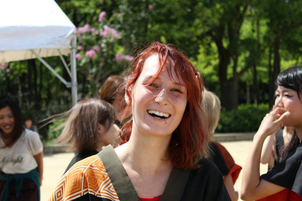 Milena Quitz auf einem Tanzfest in Japan.