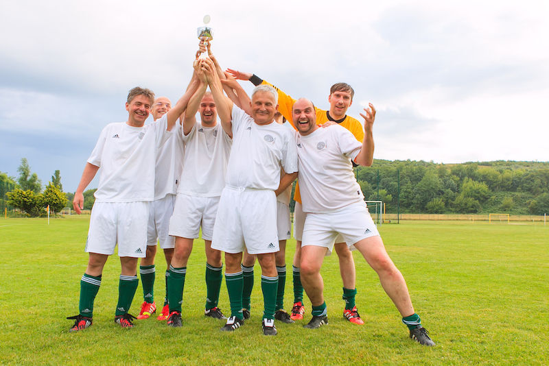 Die glücklichen Gewinner des Fußballturniers 2015: Das Team der Uni Leipzig.