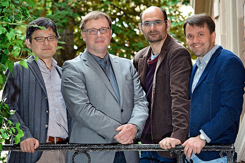 Von Links: Die Philosophie-Professoren Atsushi Kido, Heiner Klemme, Charles Feldhaus und Ericsson Coriolano
