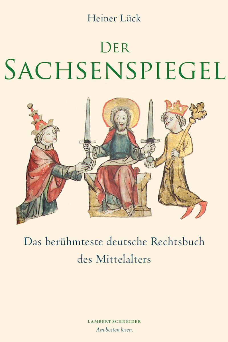 Lück, Heiner: Der Sachsenspiegel: Das berühmteste deutsche Rechtsbuch des Mittelalters
Darmstadt 2017, 176 S., mit 120 farb. Abb., 39,95 Euro, ISBN 978-3-6504-0186-1