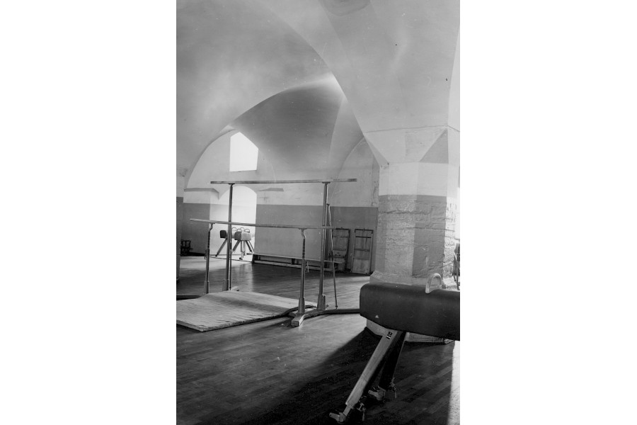 So sah die Turnhalle aus, ebenfalls in den 1970er Jahren.