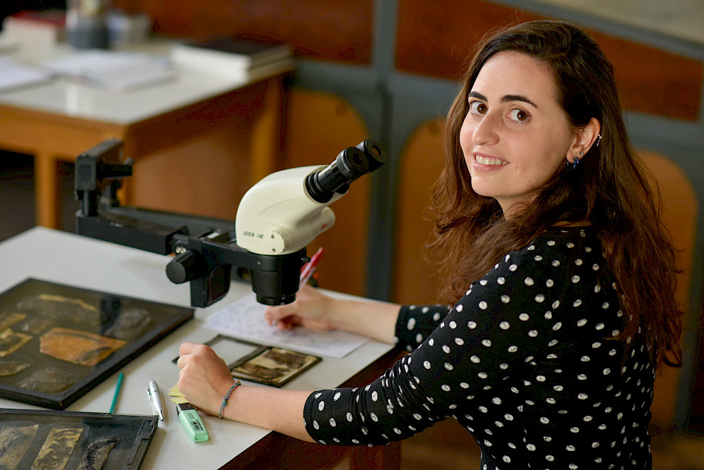 Als Humboldt-Stipendiatin forscht Loredana Macaluso an der MLU zu fossilen Skeletten von Reptilien und Amphibien.