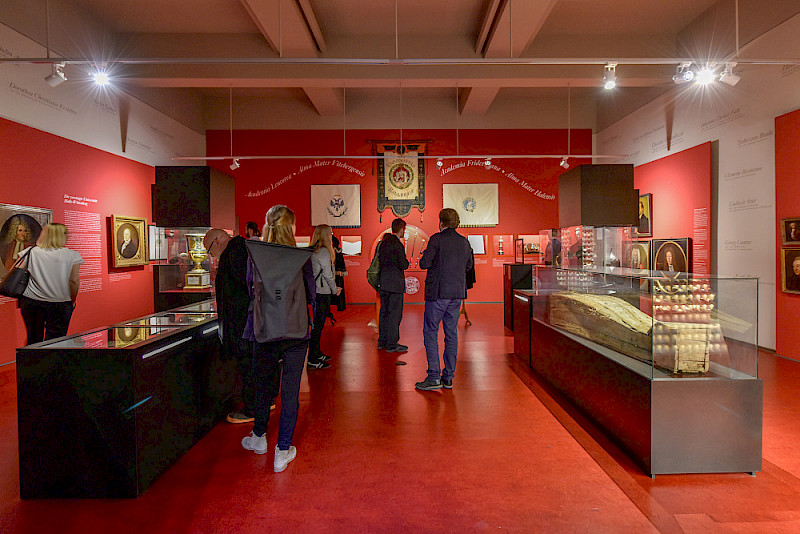 Ein geführter Rundgang durch die Räume des Löwengebäudes gab Einblicke in die Dauerausstellung "Schätze der Universität". Auch die zwei aktuellen Sonderausstellungen standen auf dem Programm.